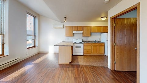Floor plan for 1 bed, 1 bath, 640 sqft